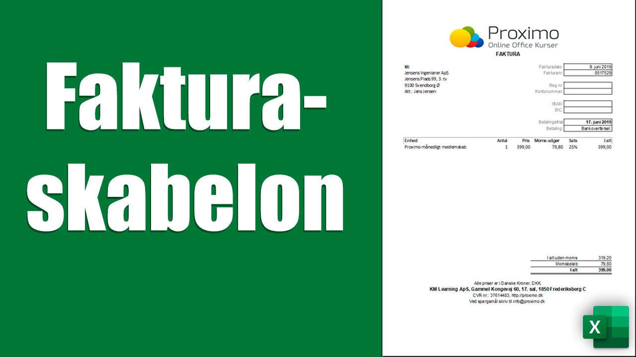 Gratis fakturaskabelon til Excel