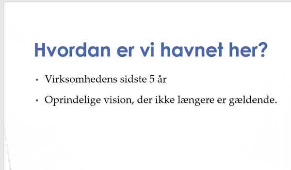 Eksempel på bullets i powerpoint præsentation