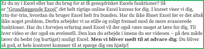 1 Dette billede viser hvordan en tekst ser ud uden linjeskift.