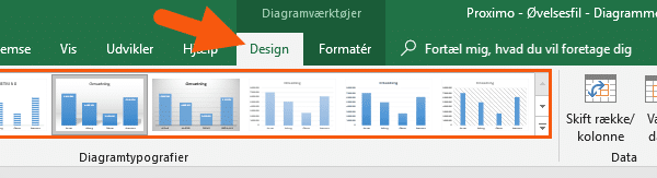Excel diagramtypografier