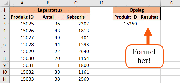 LOPSLAG øvelsesfil Excel LOPSLAG eksempel øvelsesfil