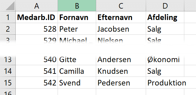 Fjern dubletter Excel fjern dubletter resultat