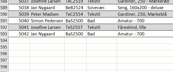 Tilføj ny data til tabel Tilføj ny data til Excel tabel