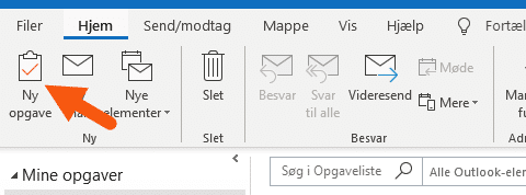 Outlook ny opgave Outlook ny opgave