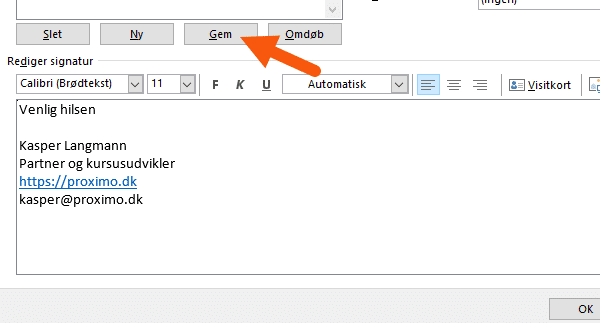 Outlook skriv signatur og gem Outlook skriv signatur og gem