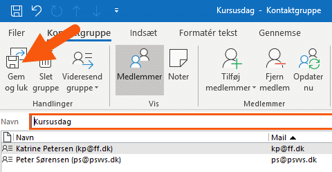 Outlook indtast gruppenavn Outlook indtast gruppenavn