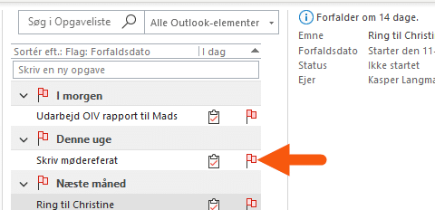 Outlook ny opgave er placeret i opgavelisten Outlook ny opgave er placeret i opgavelisten
