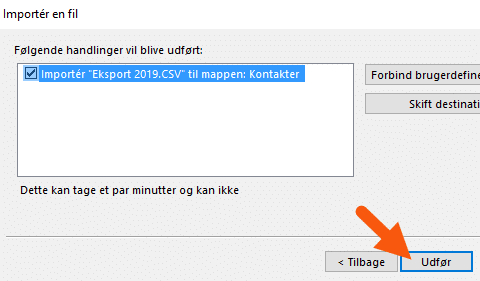 Udfør import af kontakter i Outlook Udfør import af kontakter i Outlook