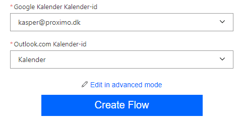 Synkroniser Google kalender med Outlook og create flow Synkroniser Google kalender med Outlook og create flow