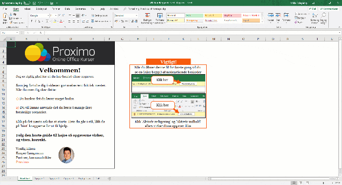 Preview af opgavefil i Grundlæggende Excel
