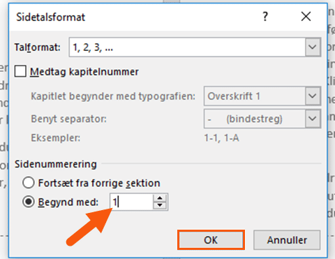 Start sidenummerering fra side 1 uden forside og indholdsfortegnelse word Start sidenummerering fra side 1 uden forside og indholdsfortegnelse word