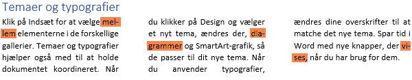Eksempel på automatisk orddeling i Word Eksempel på automatisk orddeling i Word