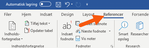 Referencer fanen på båndet