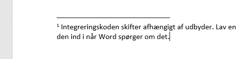 Word færdig fodnote Word færdig fodnote