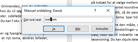 Word manuel orddeling eksempel Word manuel orddeling eksempel