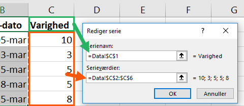 Indsæt ny serie i diagram Indsæt ny serie i diagram