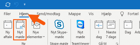 Opret nyt møde Outlook kalender