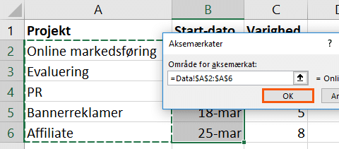 Tilføj aksemærkater ved markering af celleområde Tilføj aksemærkater ved markering af celleområde