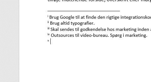 Word slutnoter placeret i slutningen af dokument Word slutnoter placeret i slutningen af dokument