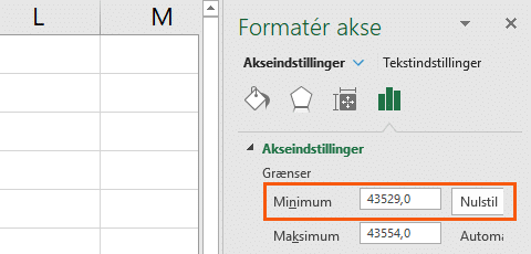 Ændre minimum grænseværdi til vandret akse i gantt diagram Ændre minimum grænseværdi til vandret akse i gantt diagram