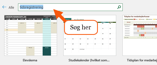 søg efter skabelon excel