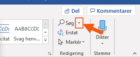 Avanceret søgning via hjem fanen Avanceret søgning via hjem fanen