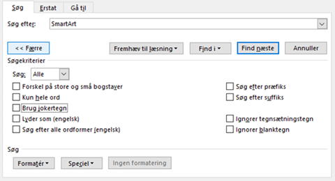 Avancerede søgeindstillinger Avancerede søgeindstillinger