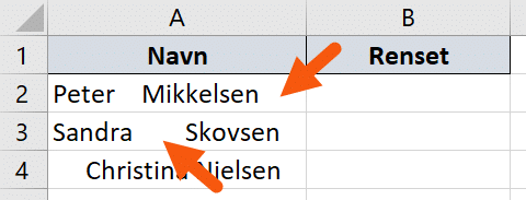 fjerne mellemrum i excel fjerne mellemrum i excel