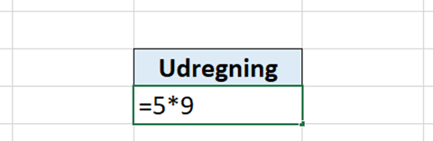 Udregning gange i Excel inden der er trykket enter