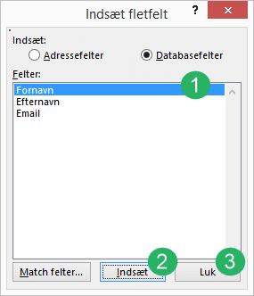 Vælg fornavn som felt
