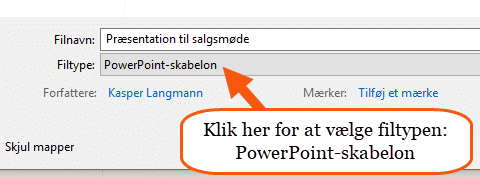 Gem som PowerPoint skabelon