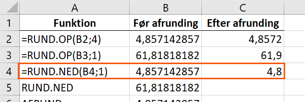 Excel rund ned Excel rund ned