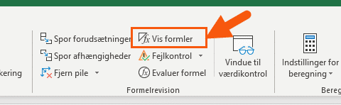 Vis formler i stedet for resultater Vis formler i stedet for resultater