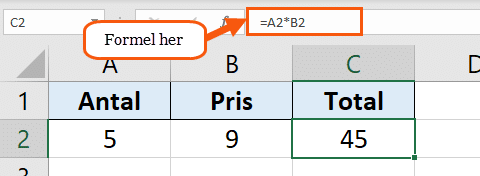 Plus, minus, division i Excel