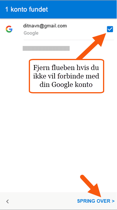 Tilknyt ikke google konto Tilknyt ikke google konto