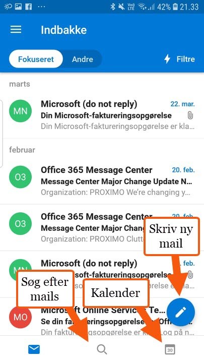 Indbakke, skriv mails, se kalender outlook android Indbakke, skriv mails, se kalender outlook android
