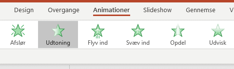 Vælg animation til tidslinje