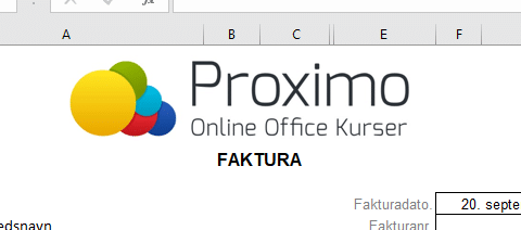 Indsat logo i faktura skabelon