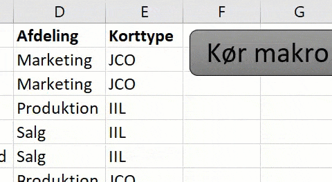 Eksempel på simpel makro skrevet med VBA Eksempel på simpel makro skrevet med VBA