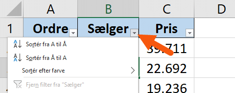 Sorter tekst i Excel Sorter tekst i Excel