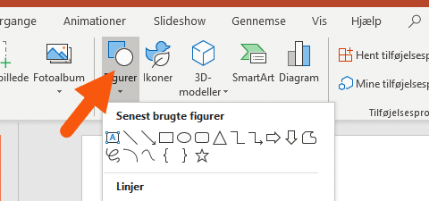 Indsæt figur fra indsæt fanen Indsæt figur fra indsæt fanen
