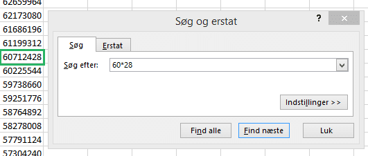 Eksempel på brug af rulleliste