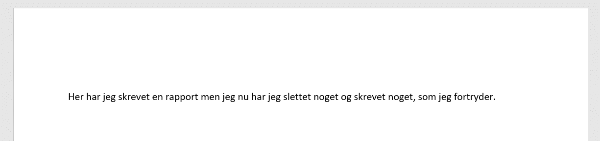 Eksempel til brugen af fortryd