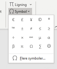 Symboler i Word Symboler i Word