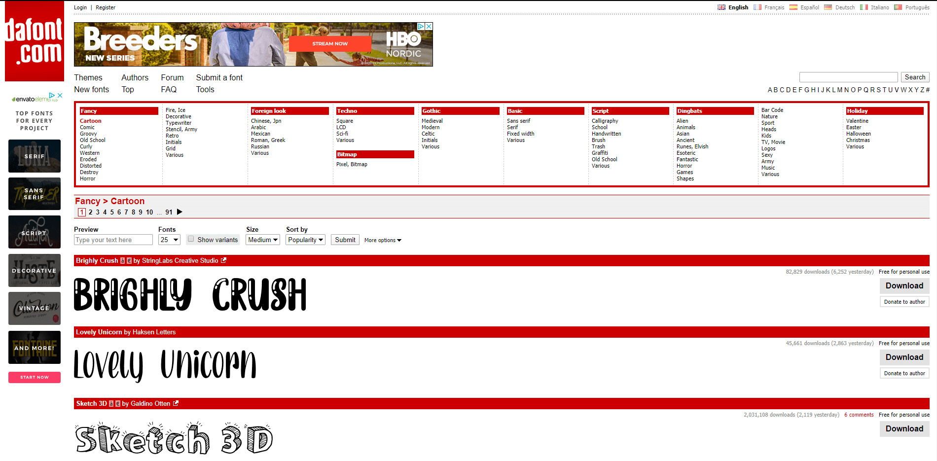 DaFont’s hjemmeside DaFont's hjemmeside