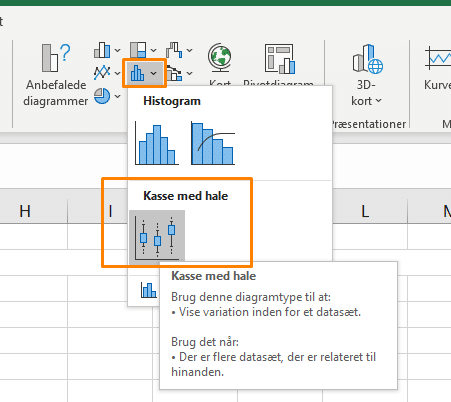 Indsæt 'kasse med hale'-diagram