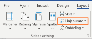 Eksempel på Linjenumre