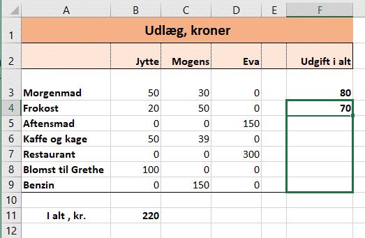 Screenshot_11 Eksempel med kopiering af SUM