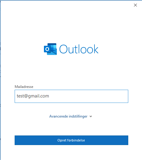 Tilføj konto i Outlook