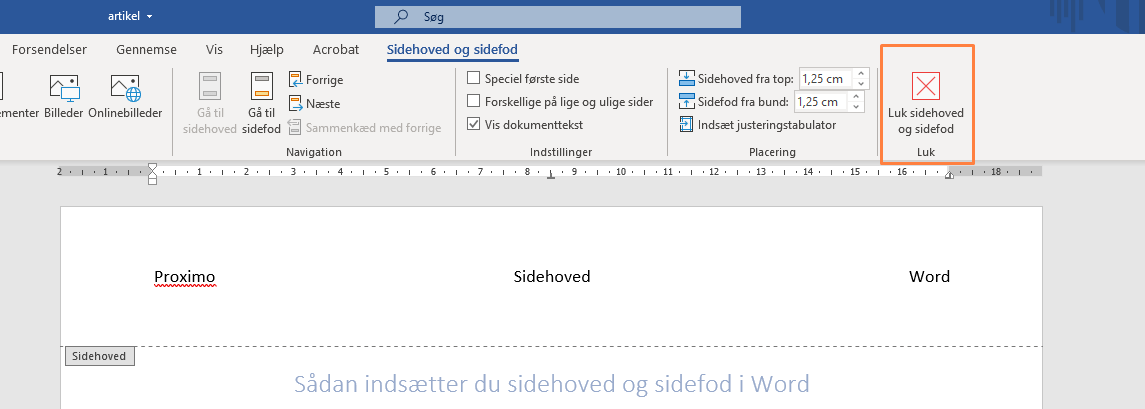 Luk sidehoved og sidefod